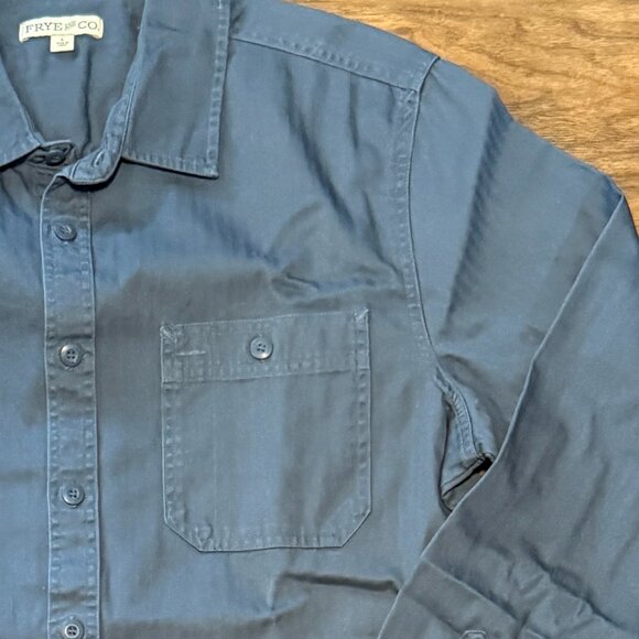 Frye and Co. Shirt Men’s L Blue Bering Sea Workshirt Button Long Sleeve Casual - Picture 6 of 6